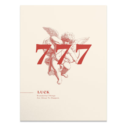 Premium Poster of Luck 777 Angel Illustration Inspirational Posters