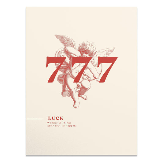 Premium Poster of Luck 777 Angel Illustration Inspirational Posters