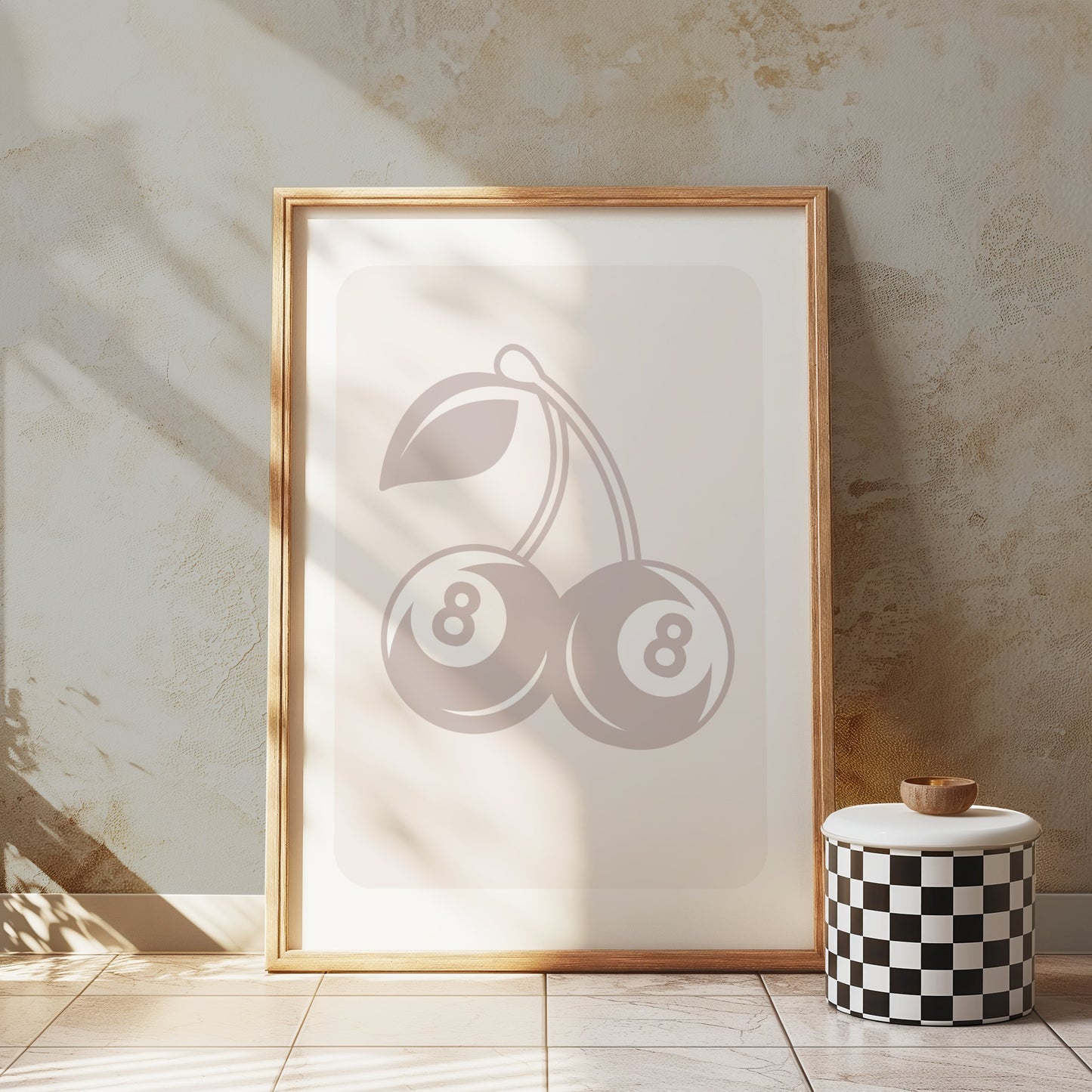 Premium Poster of Lucky Casino Cherries With Number Eight Posters