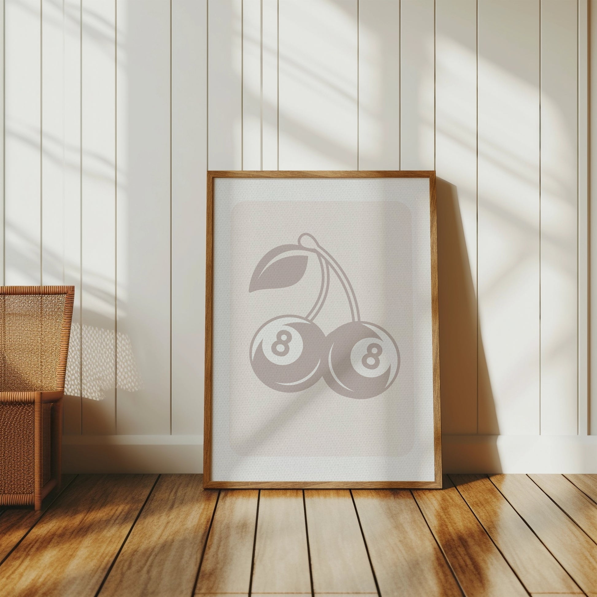 Premium Poster of Lucky Casino Cherries With Number Eight Posters