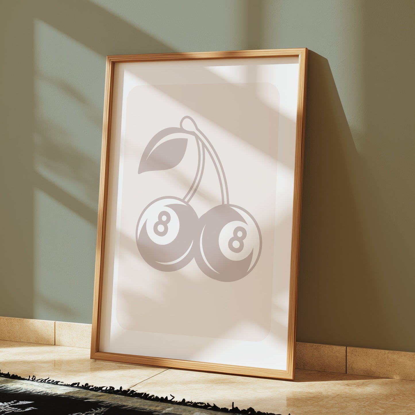 Premium Poster of Lucky Casino Cherries With Number Eight Posters