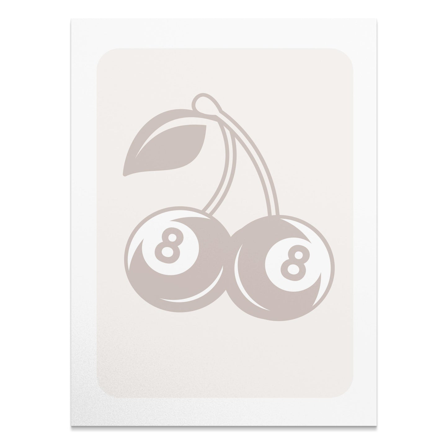 Premium Poster of Lucky Casino Cherries With Number Eight Posters