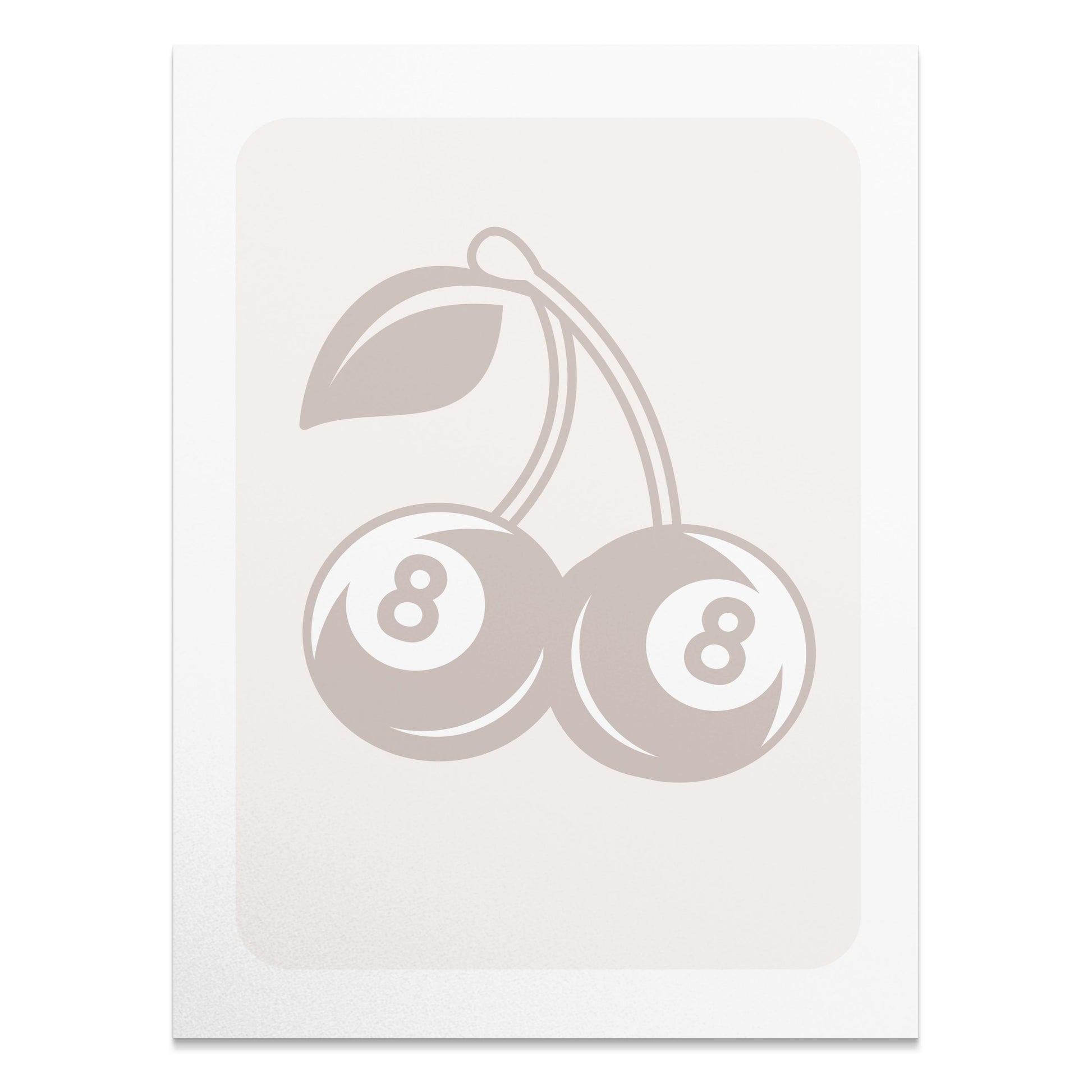 Premium Poster of Lucky Casino Cherries With Number Eight Posters