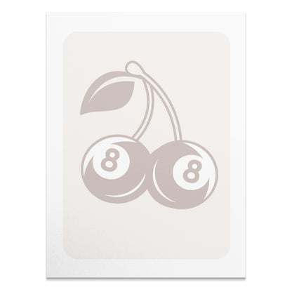Premium Poster of Lucky Casino Cherries With Number Eight Posters