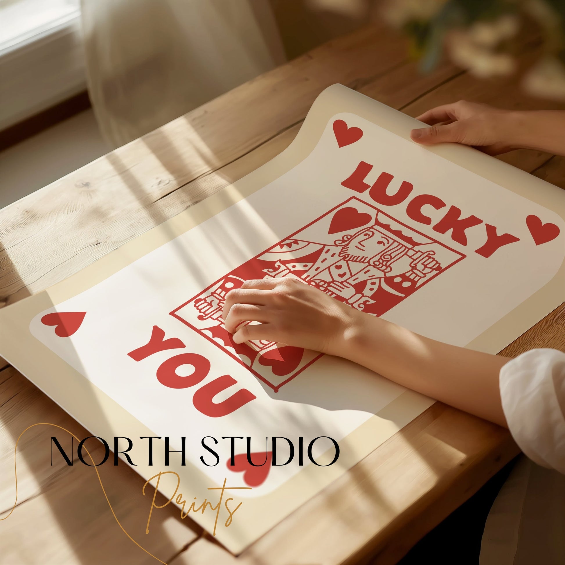 Premium Poster of Lucky King of Hearts Card Design Art Print Posters