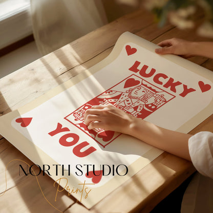 Premium Poster of Lucky King of Hearts Card Design Art Print Posters