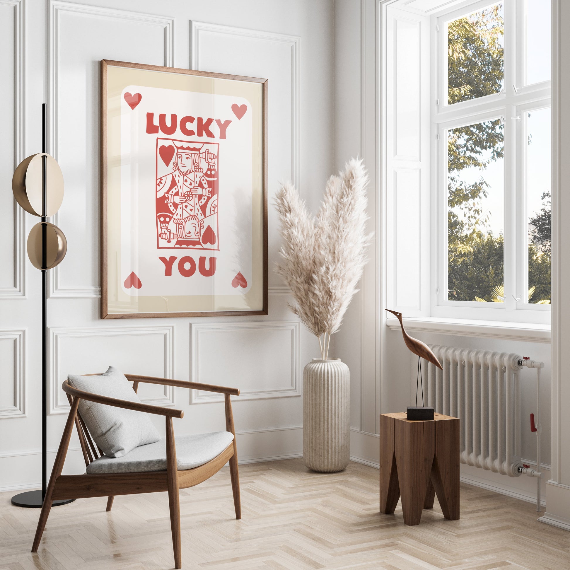 Premium Poster of Lucky King of Hearts Card Design Art Print Posters