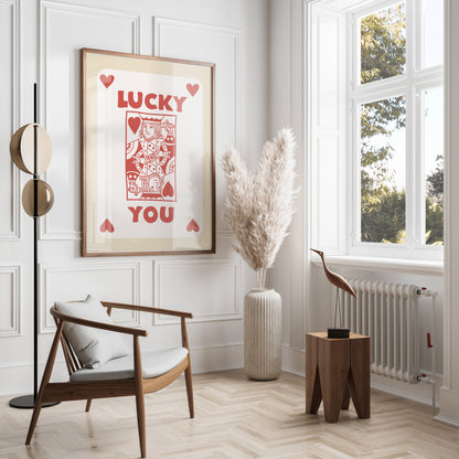 Premium Poster of Lucky King of Hearts Card Design Art Print Posters