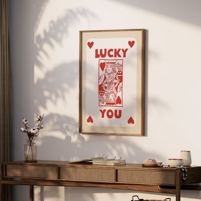 Premium Poster of Lucky King of Hearts Card Design Art Print Posters