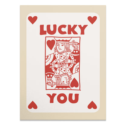 Premium Poster of Lucky King of Hearts Card Design Art Print Posters