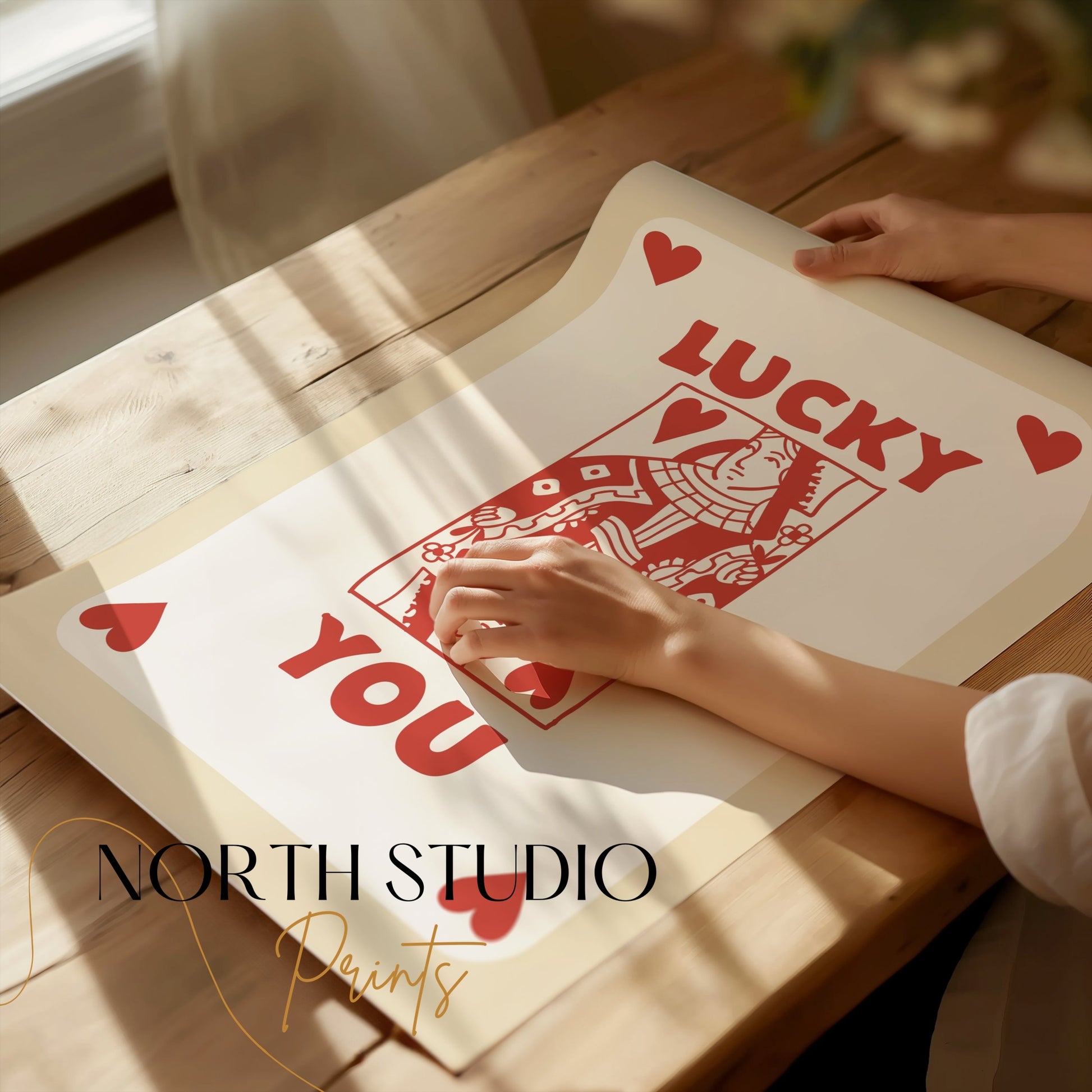 Premium Poster of Lucky You Card Print with Hearts Posters
