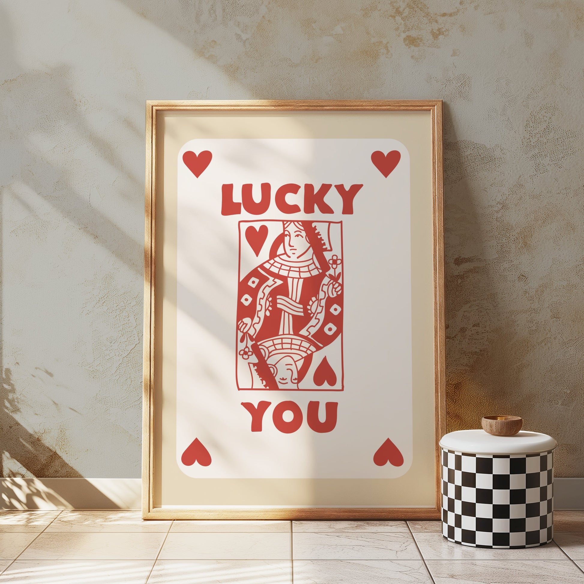 Premium Poster of Lucky You Card Print with Hearts Posters