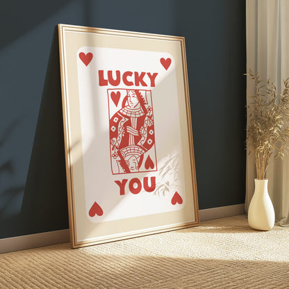 Premium Poster of Lucky You Card Print with Hearts Posters