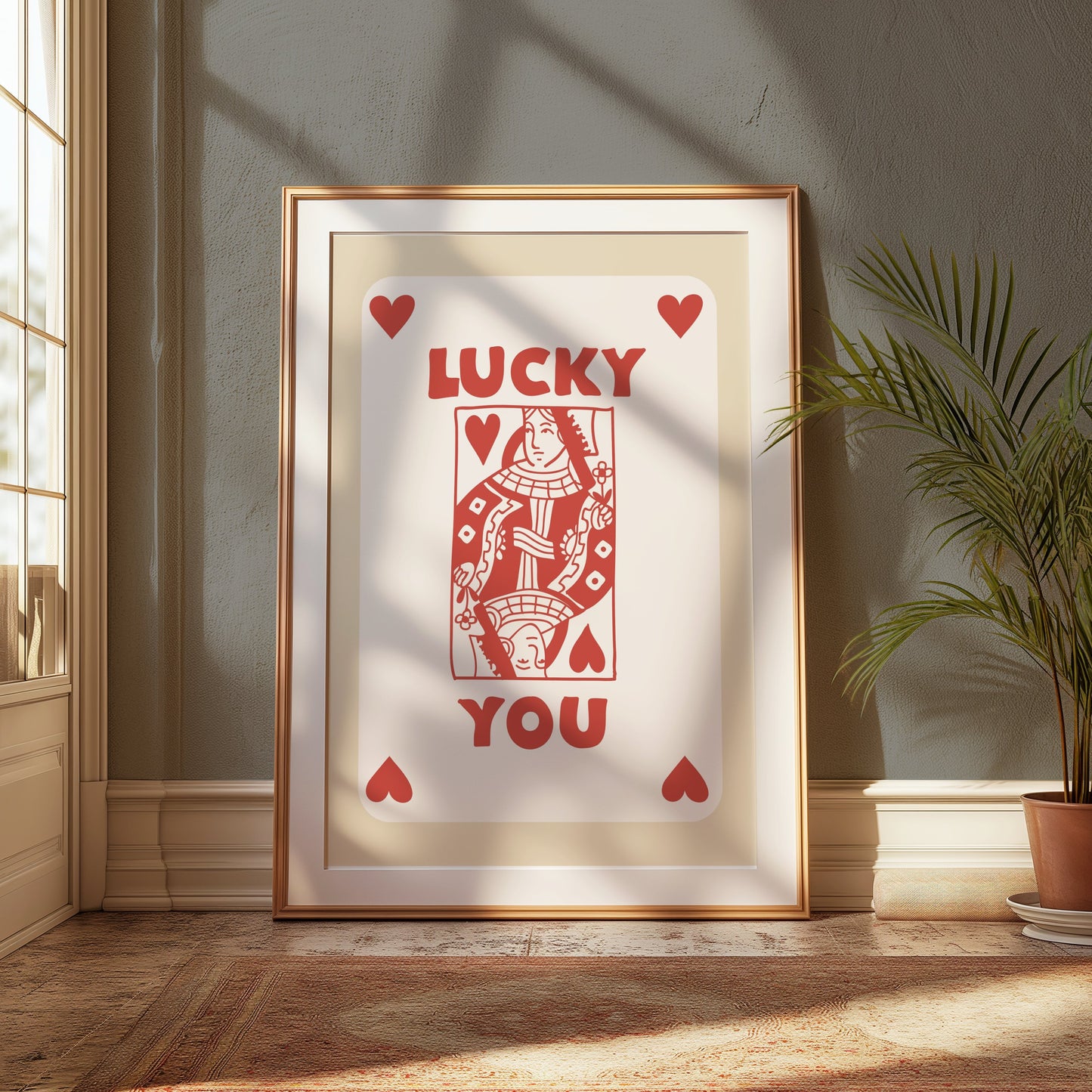 Premium Poster of Lucky You Card Print with Hearts Posters