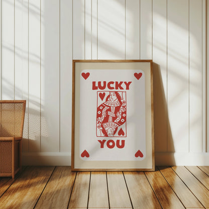 Premium Poster of Lucky You Card Print with Hearts Posters
