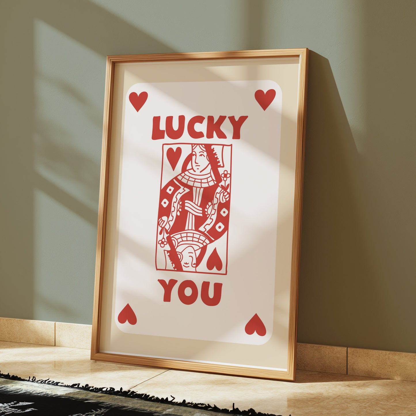 Premium Poster of Lucky You Card Print with Hearts Posters