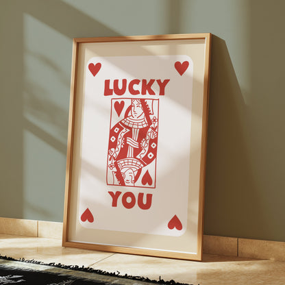 Premium Poster of Lucky You Card Print with Hearts Posters