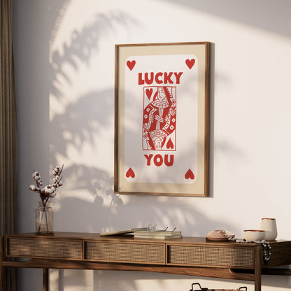 Premium Poster of Lucky You Card Print with Hearts Posters