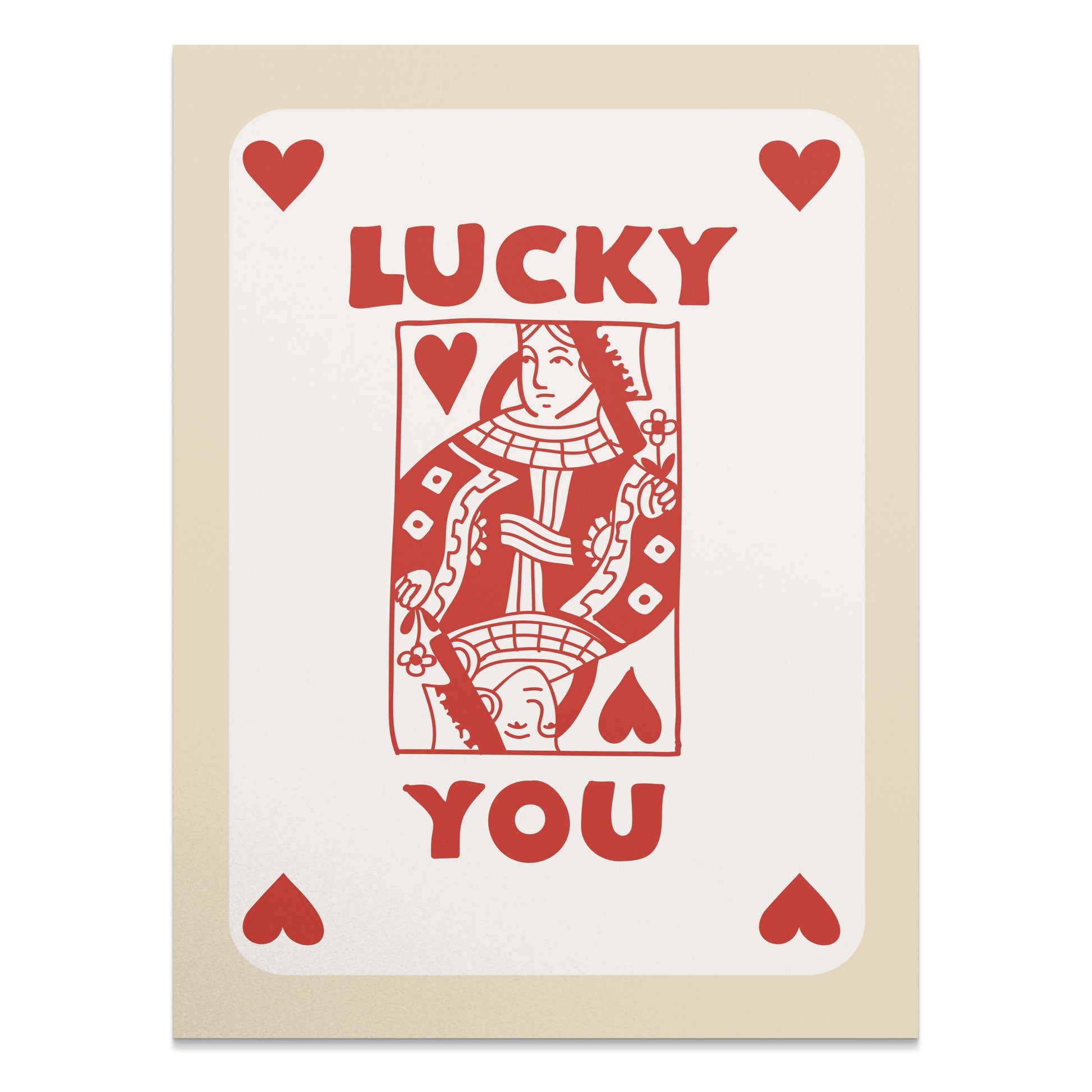 Premium Poster of Lucky You Card Print with Hearts Posters