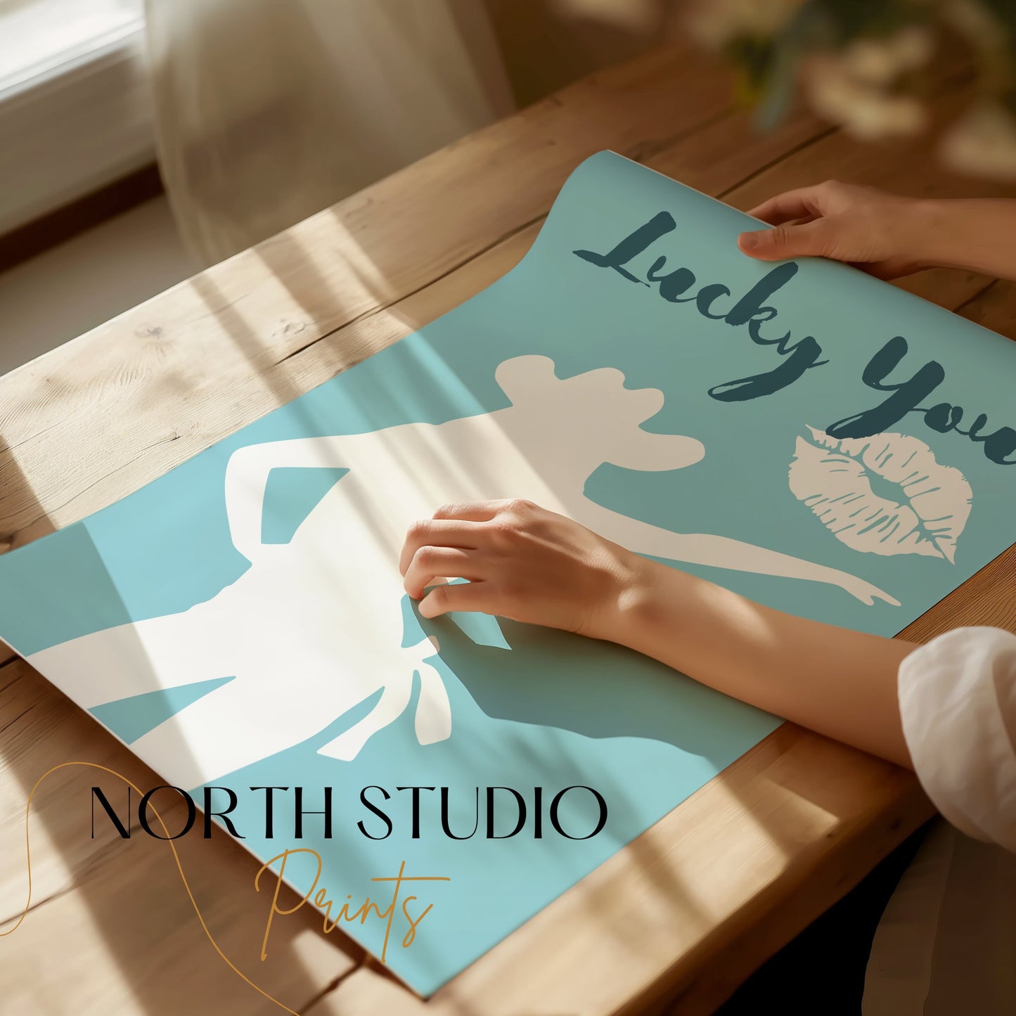 Premium Poster of Lucky You Cowgirl Silhouette and Lips Posters