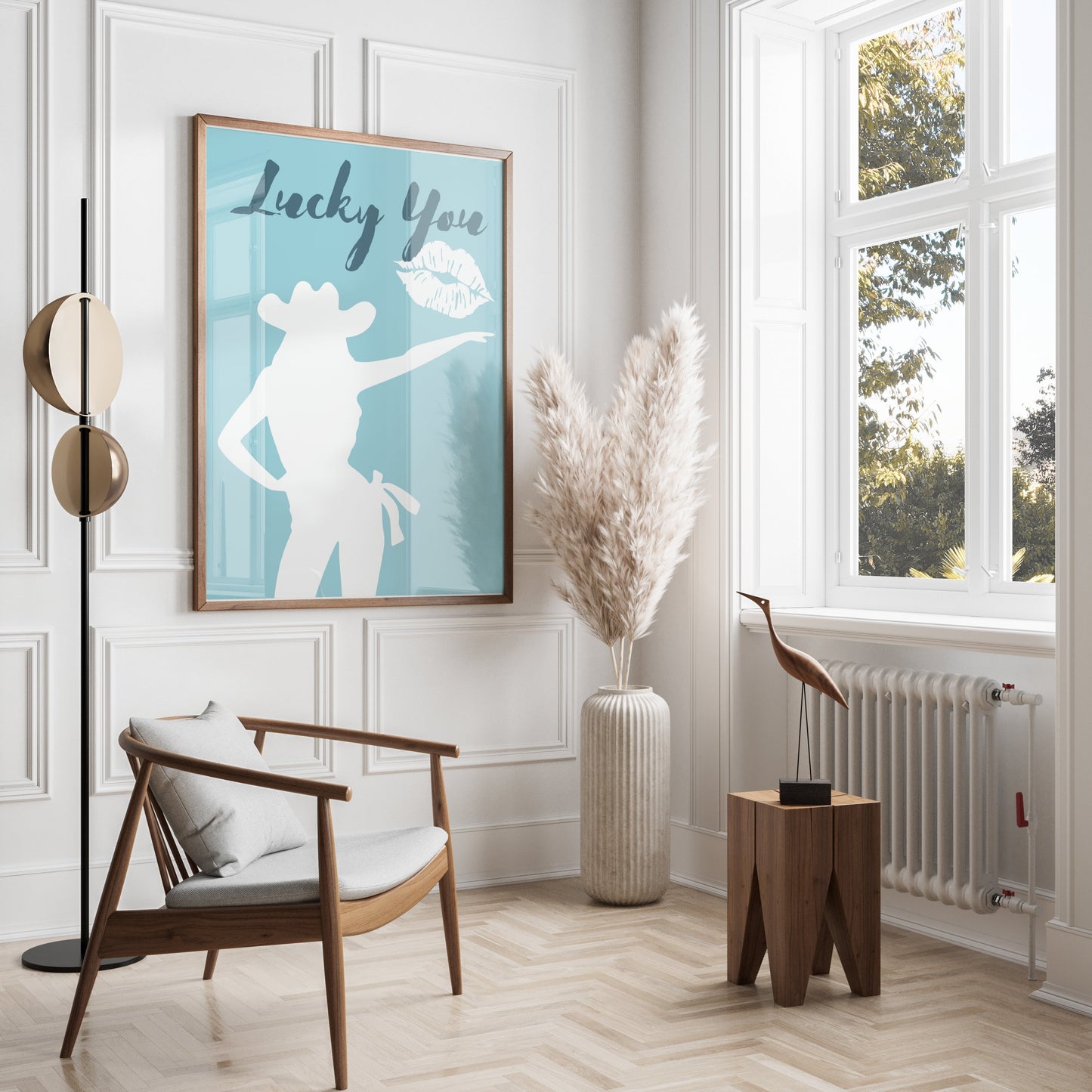 Premium Poster of Lucky You Cowgirl Silhouette and Lips Posters