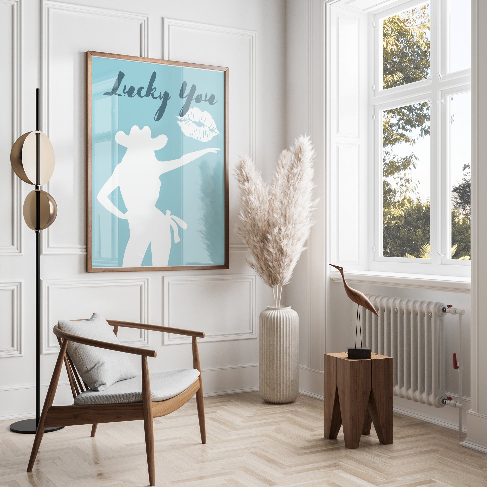 Premium Poster of Lucky You Cowgirl Silhouette and Lips Posters