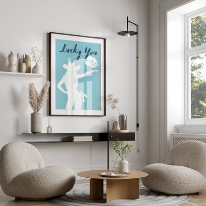 Premium Poster of Lucky You Cowgirl Silhouette and Lips Posters