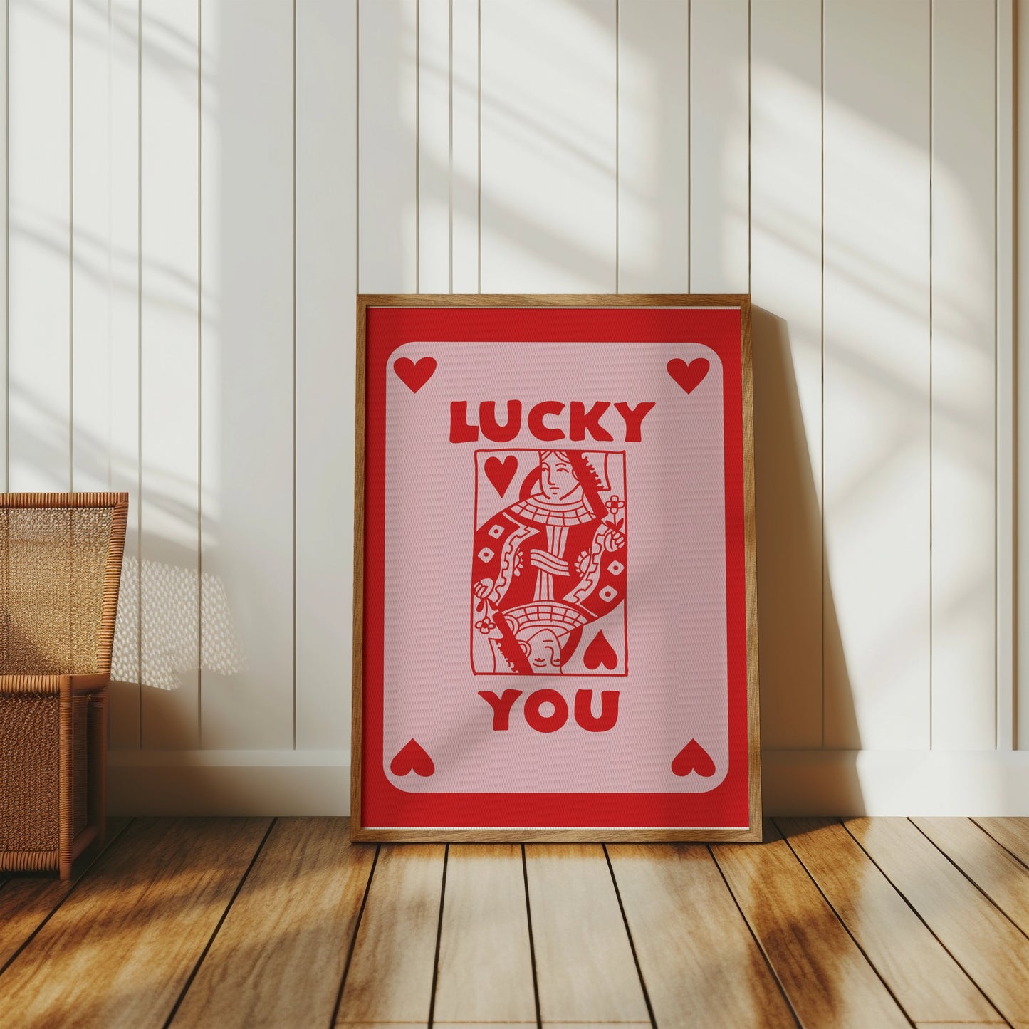 Premium Poster of Lucky You Heart Playing Card Design Posters