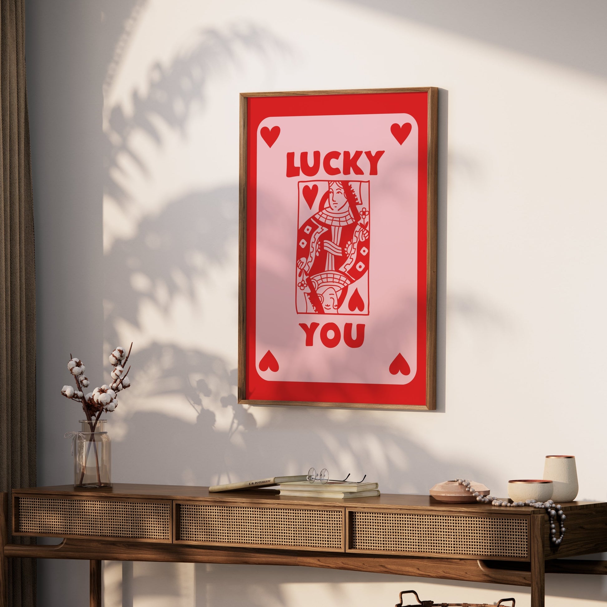 Premium Poster of Lucky You Heart Playing Card Design Posters