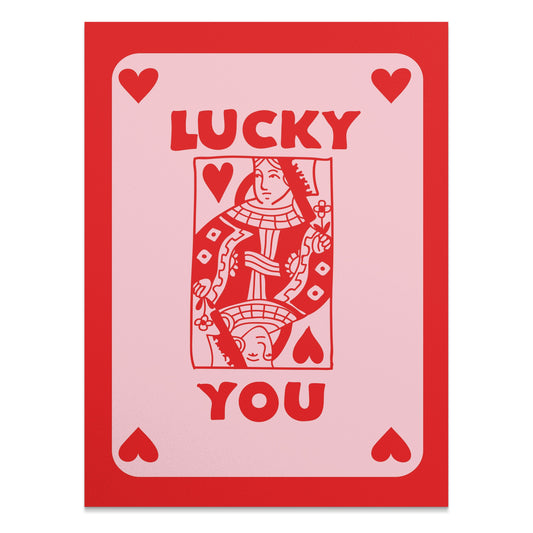 Premium Poster of Lucky You Heart Playing Card Design Posters