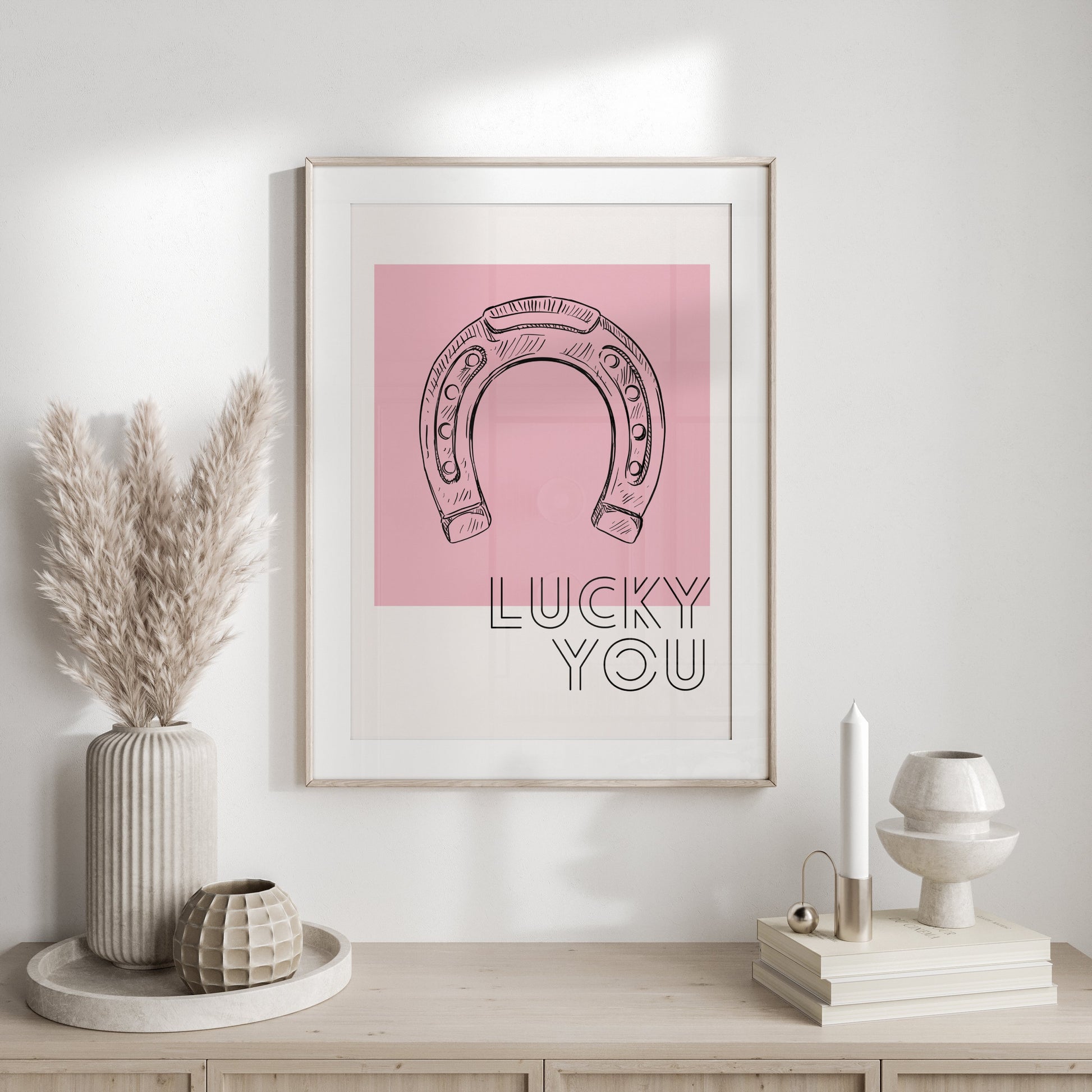 Premium Poster of Lucky You Horseshoe Sketch Artistic Wall Art Posters