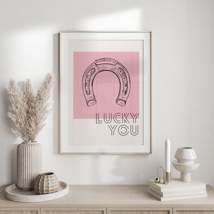 Premium Poster of Lucky You Horseshoe Sketch Artistic Wall Art Posters