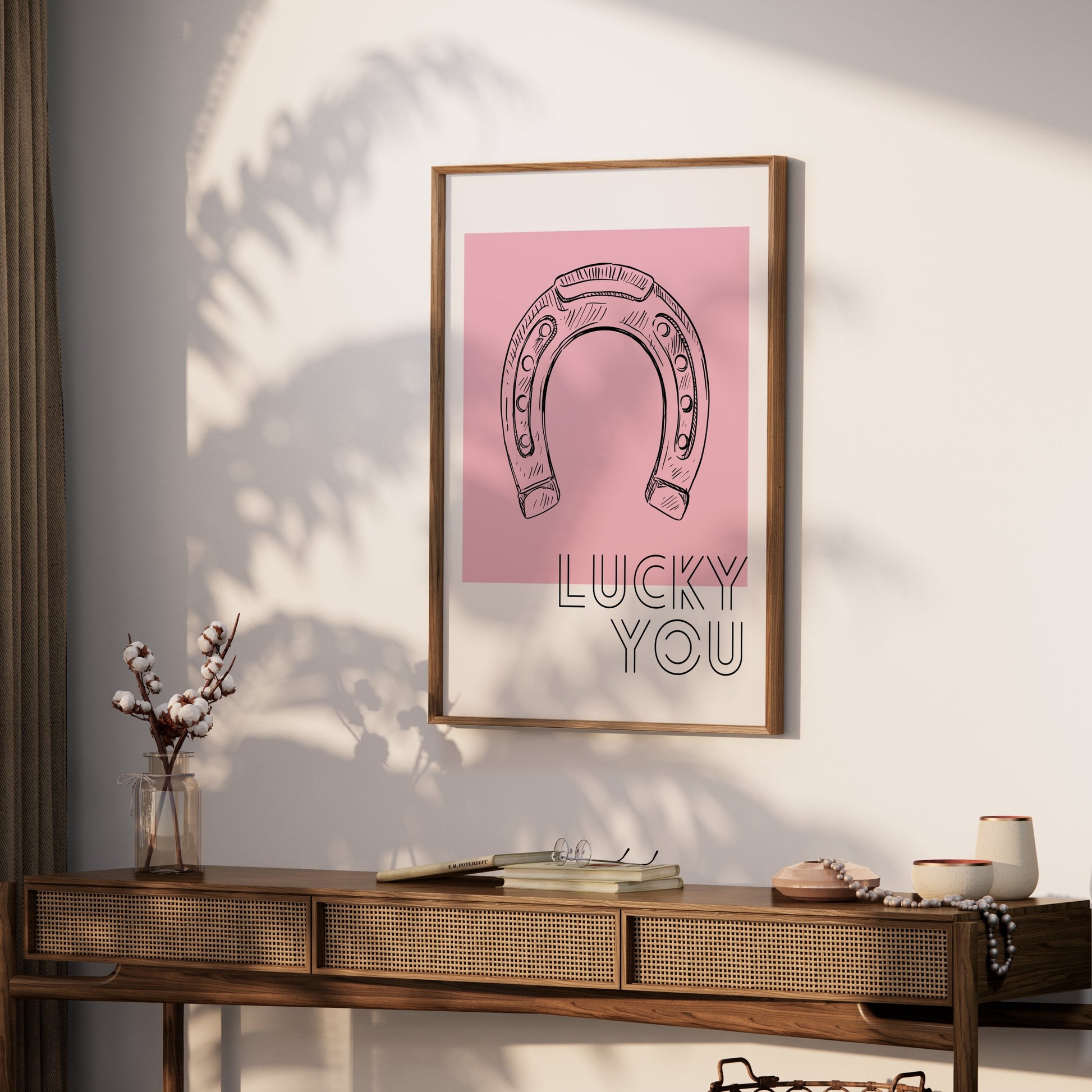Premium Poster of Lucky You Horseshoe Sketch Artistic Wall Art Posters