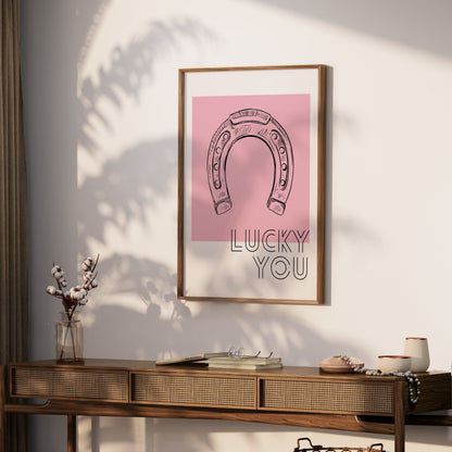 Premium Poster of Lucky You Horseshoe Sketch Artistic Wall Art Posters