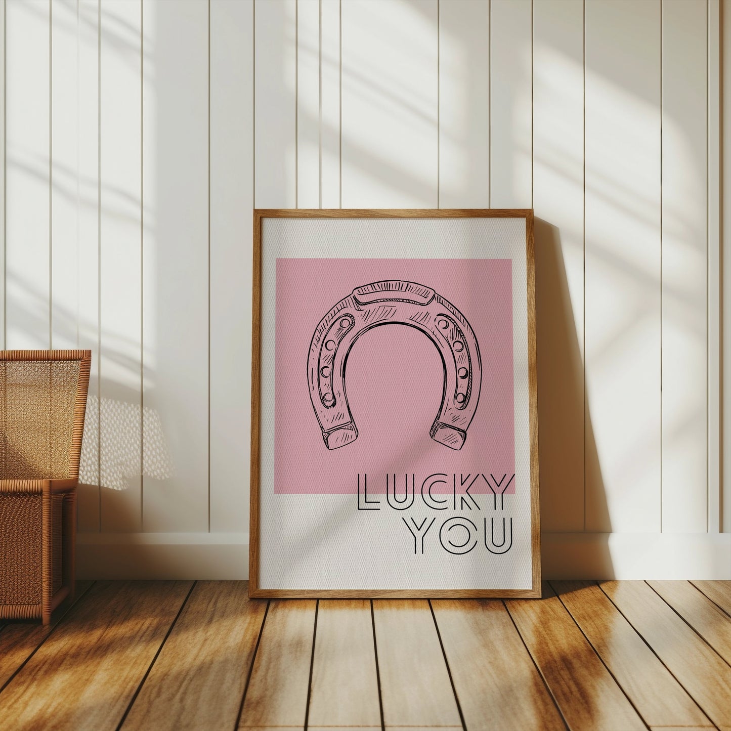 Premium Poster of Lucky You Horseshoe Sketch Artistic Wall Art Posters