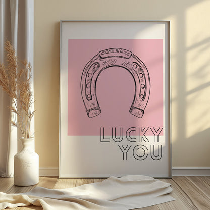 Premium Poster of Lucky You Horseshoe Sketch Artistic Wall Art Posters