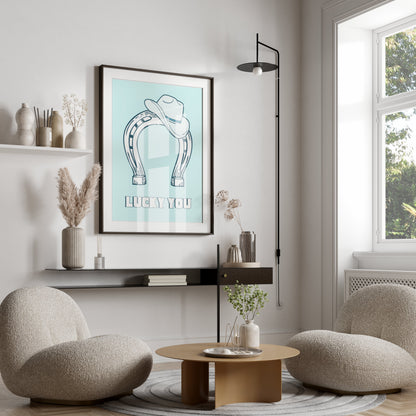 Premium Poster of Lucky You Horseshoe and Cowboy Hat Posters