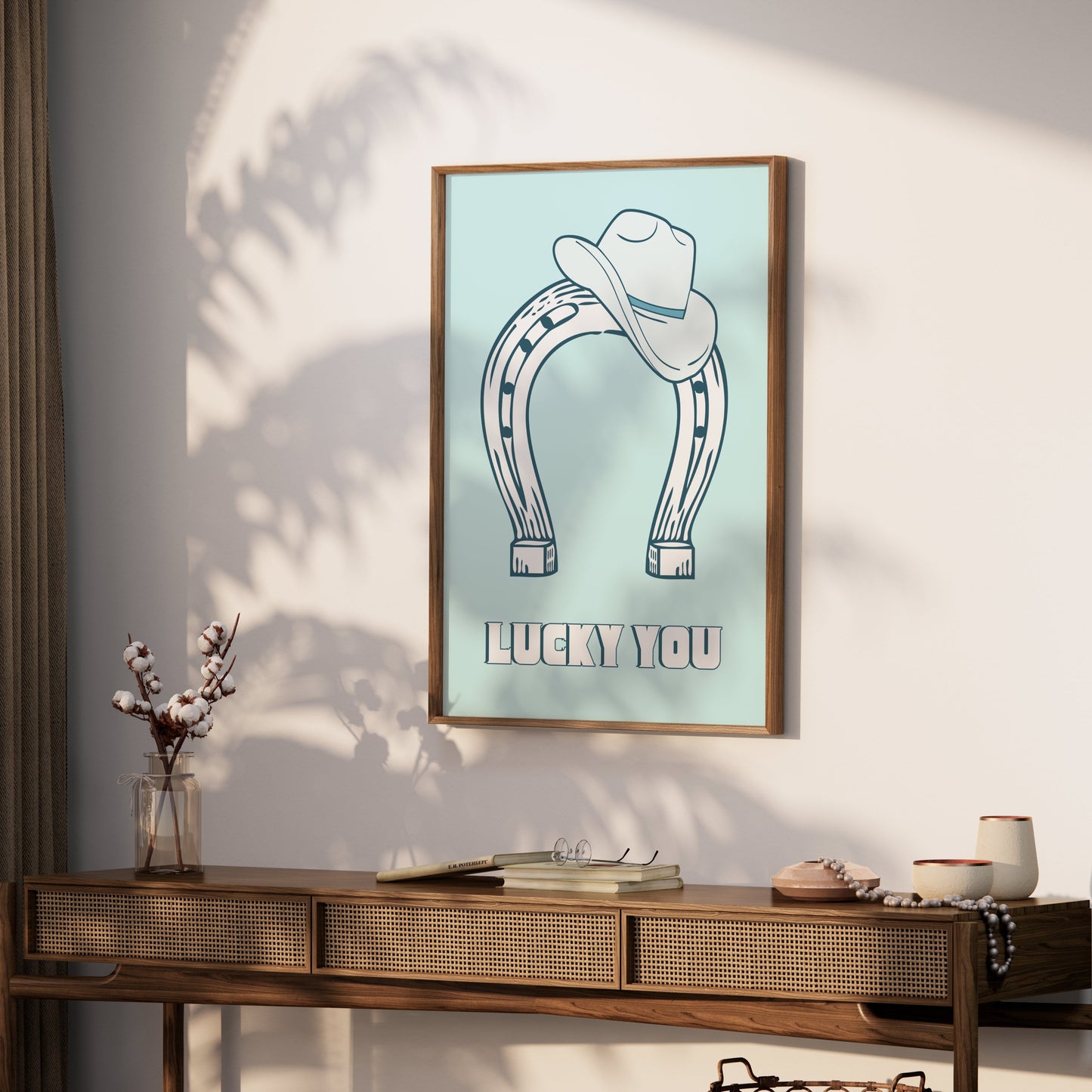 Premium Poster of Lucky You Horseshoe and Cowboy Hat Posters