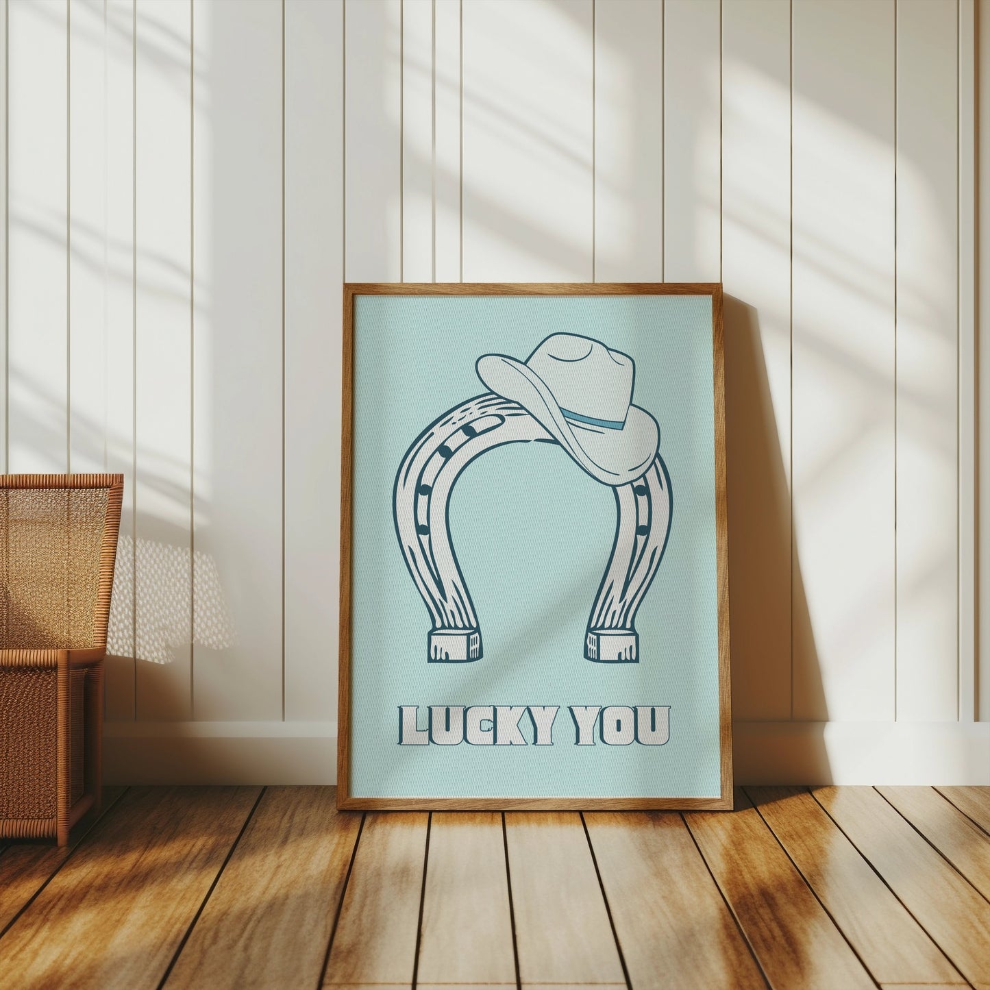 Premium Poster of Lucky You Horseshoe and Cowboy Hat Posters