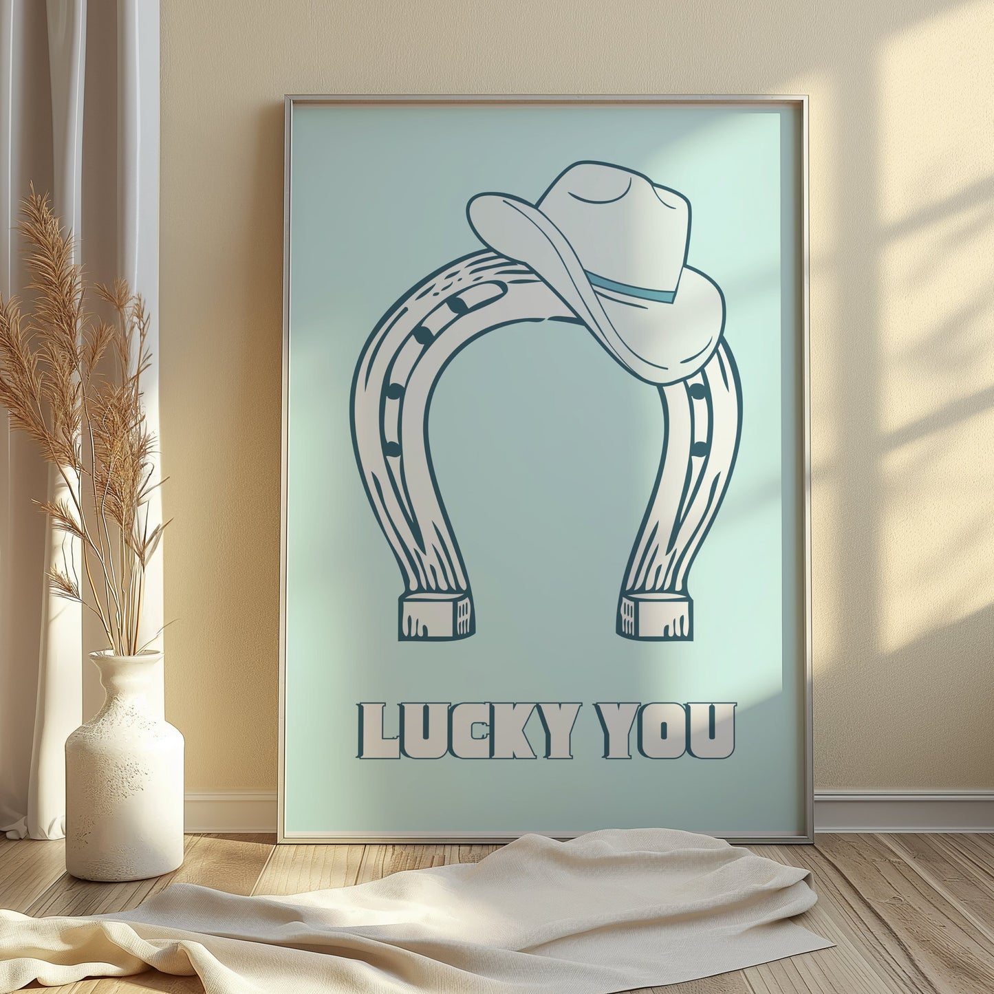 Premium Poster of Lucky You Horseshoe and Cowboy Hat Posters