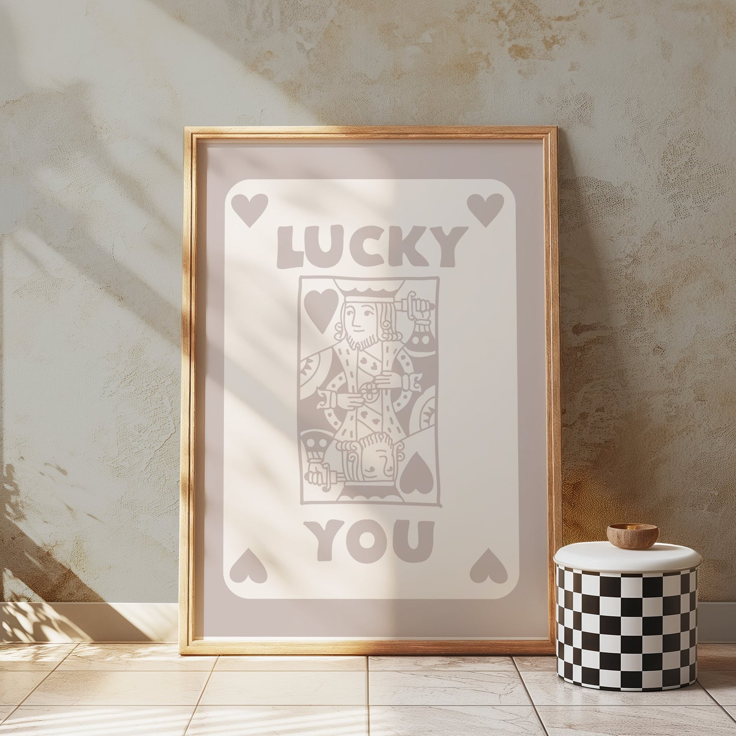 Premium Poster of Lucky You King Card Design Art Print Posters