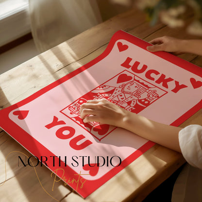 Premium Poster of Lucky You King of Hearts Card Themed Art Posters