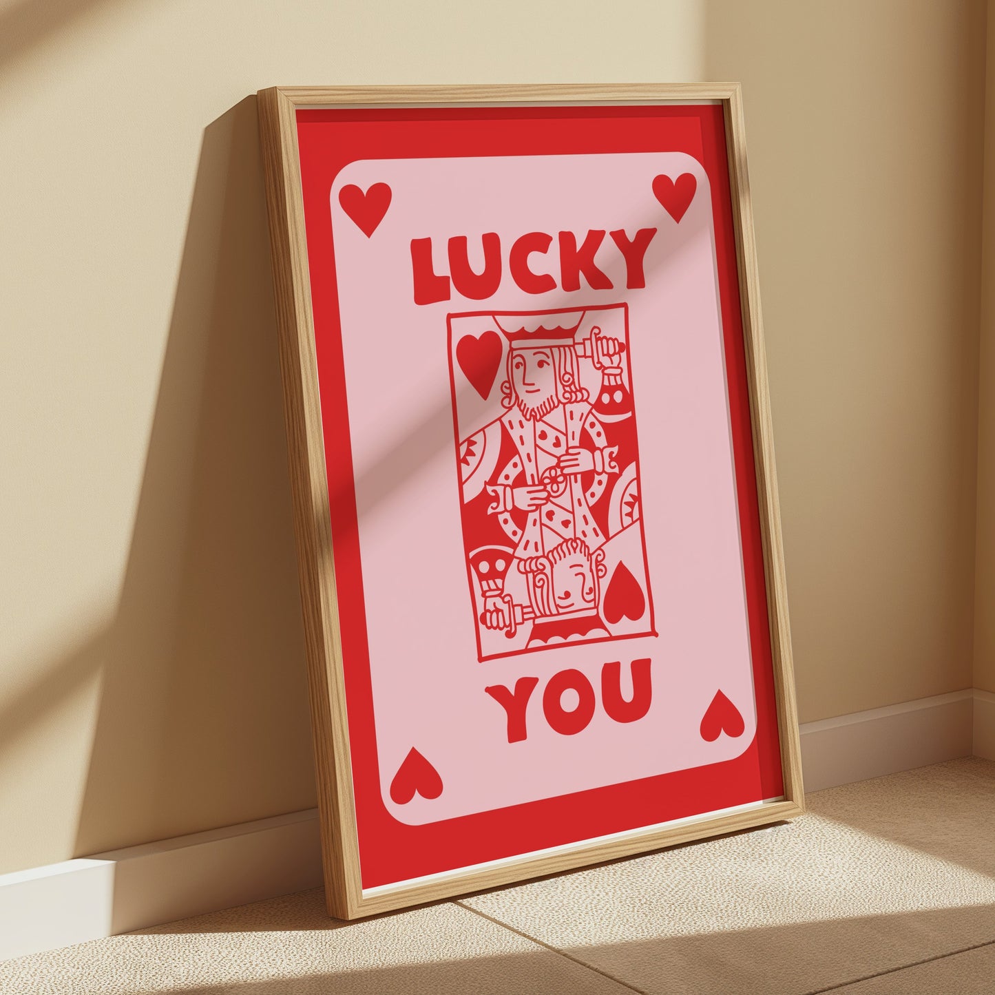 Premium Poster of Lucky You King of Hearts Card Themed Art Posters