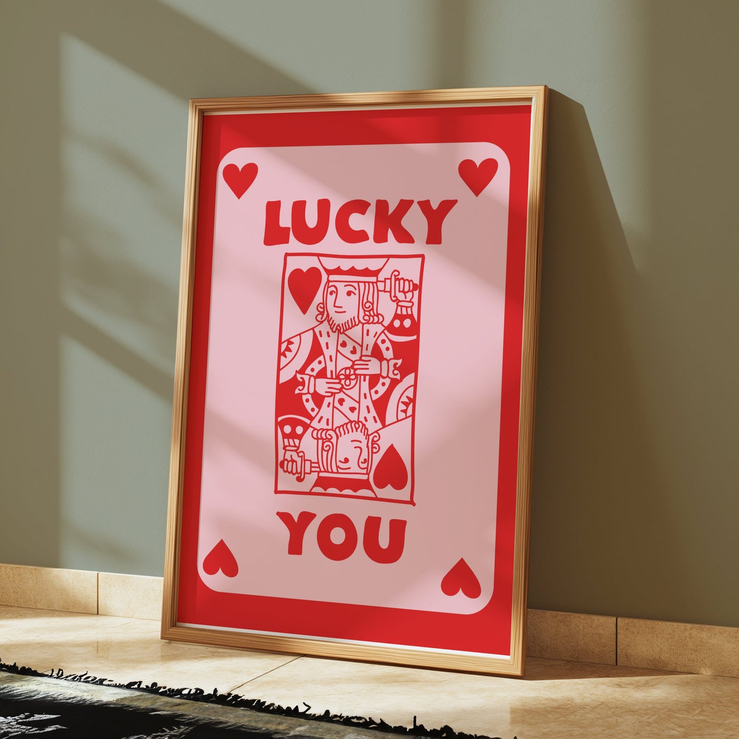 Premium Poster of Lucky You King of Hearts Card Themed Art Posters