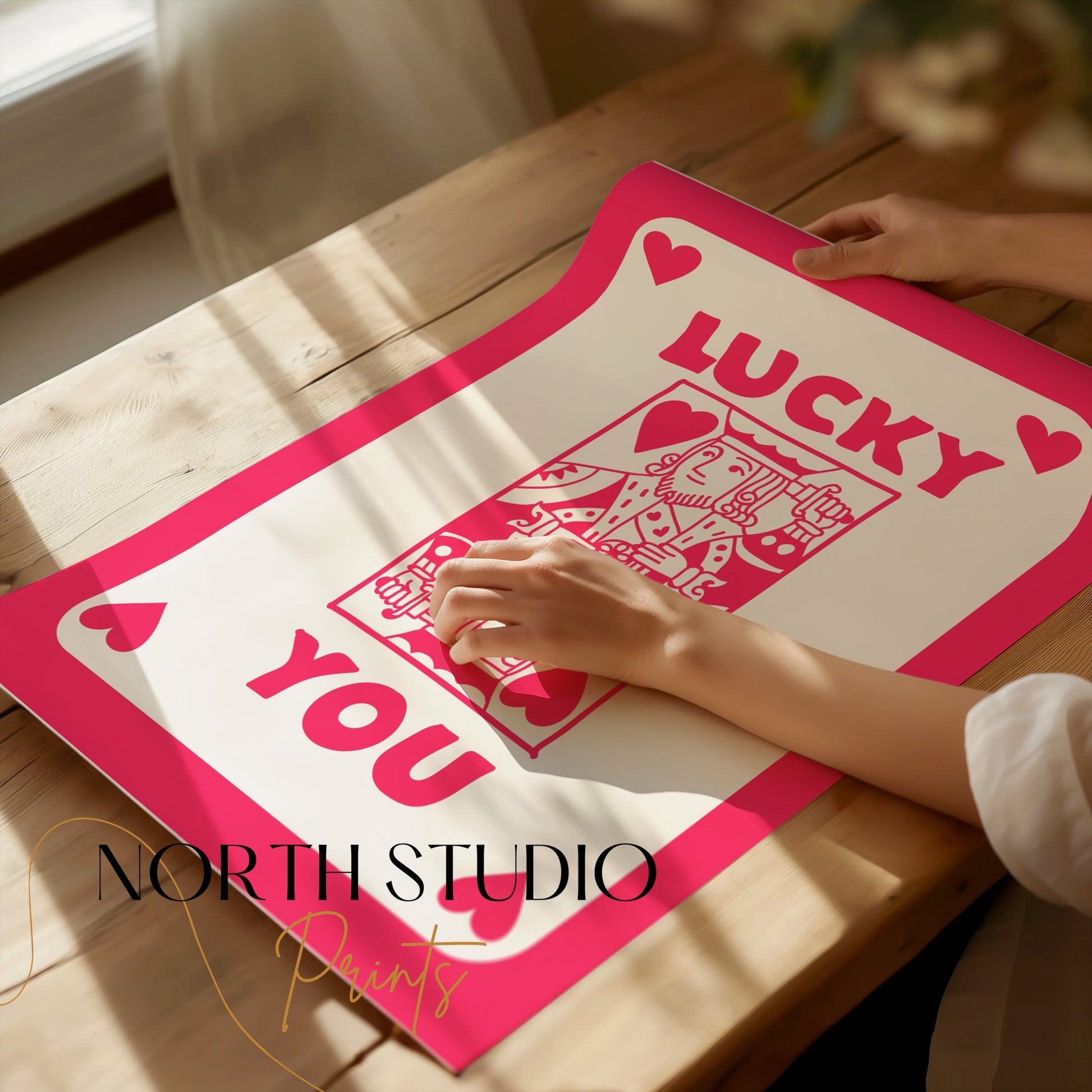 Premium Poster of Lucky You King of Hearts Playing Card Themed Posters
