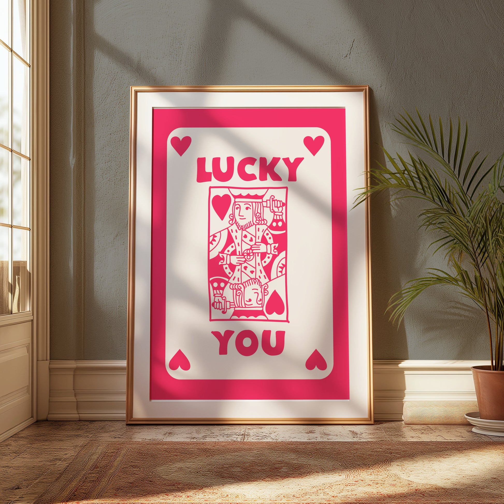 Premium Poster of Lucky You King of Hearts Playing Card Themed Posters