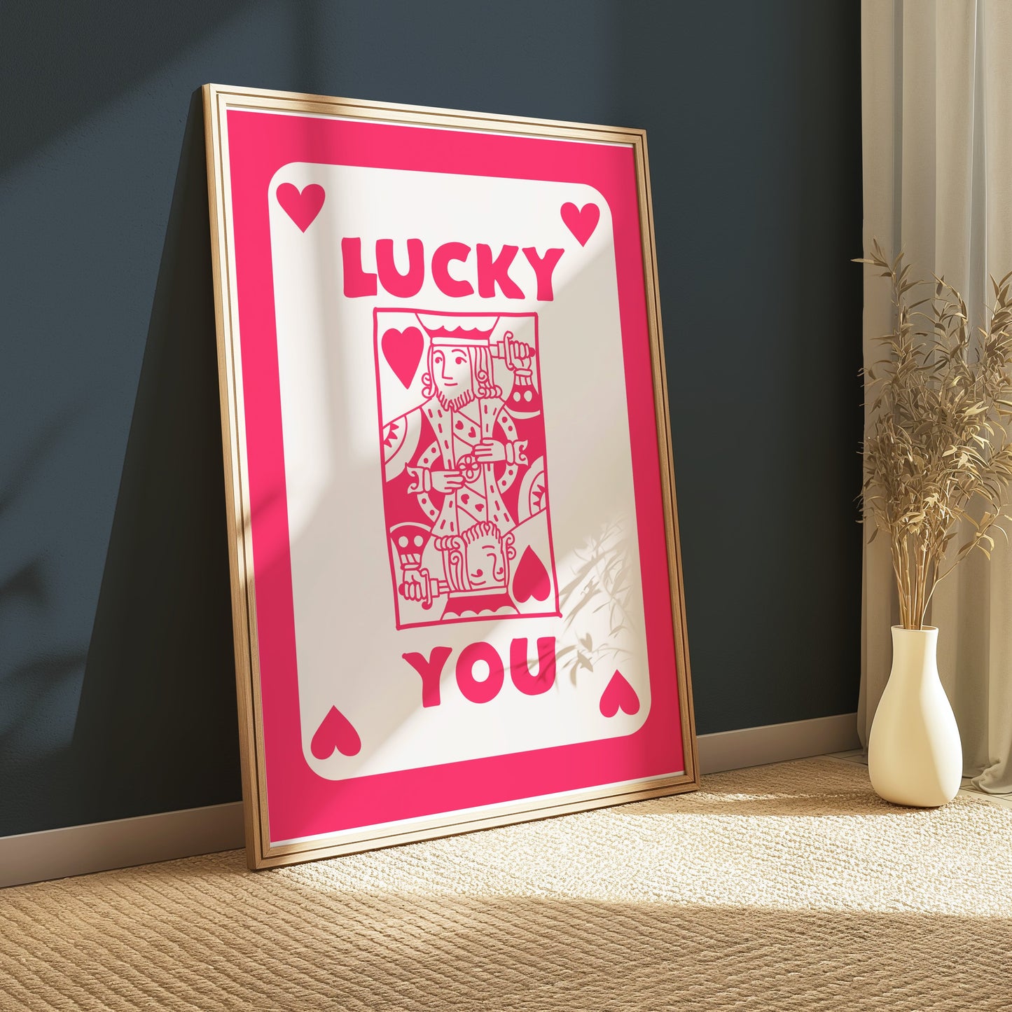 Premium Poster of Lucky You King of Hearts Playing Card Themed Posters