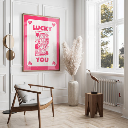 Premium Poster of Lucky You King of Hearts Playing Card Themed Posters