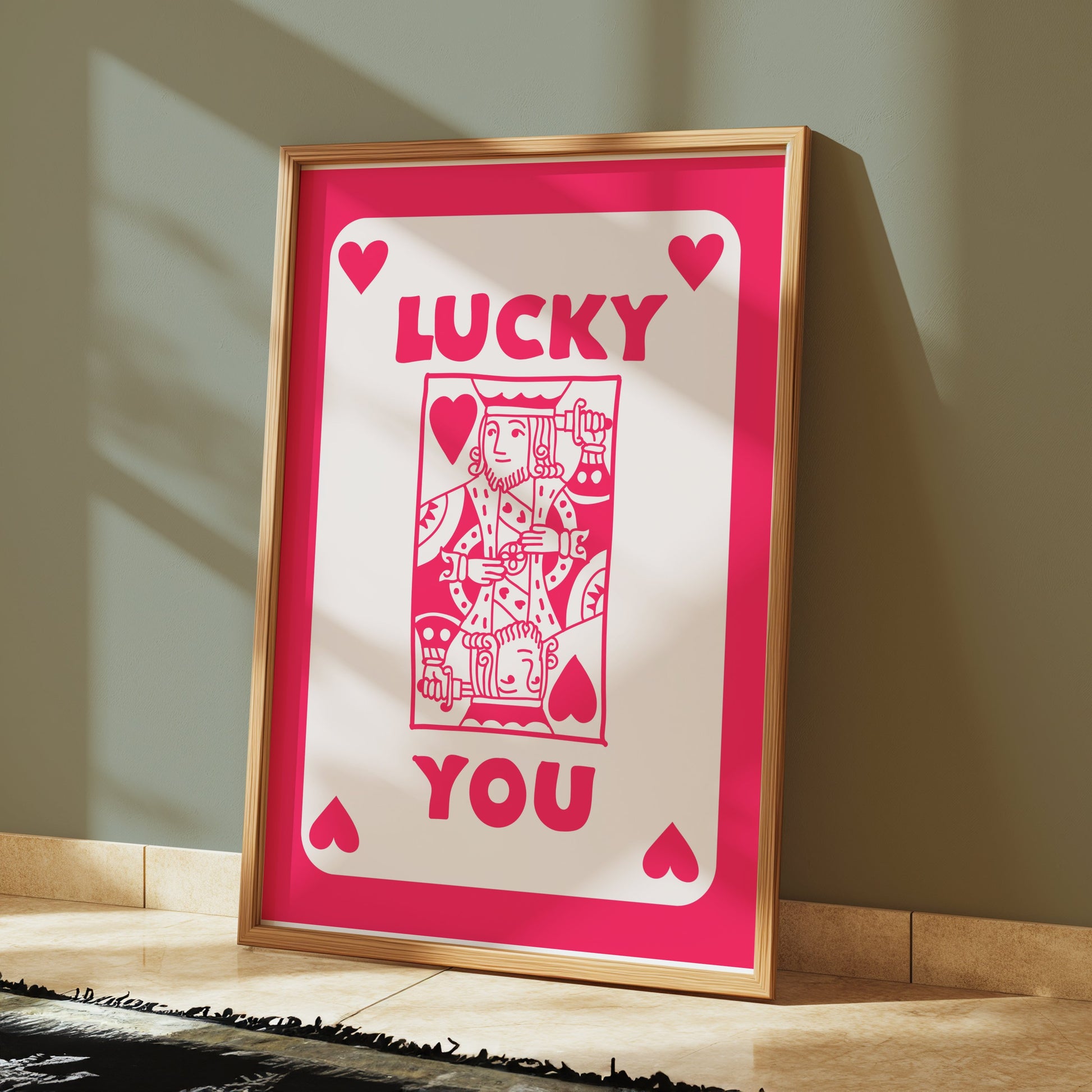 Premium Poster of Lucky You King of Hearts Playing Card Themed Posters