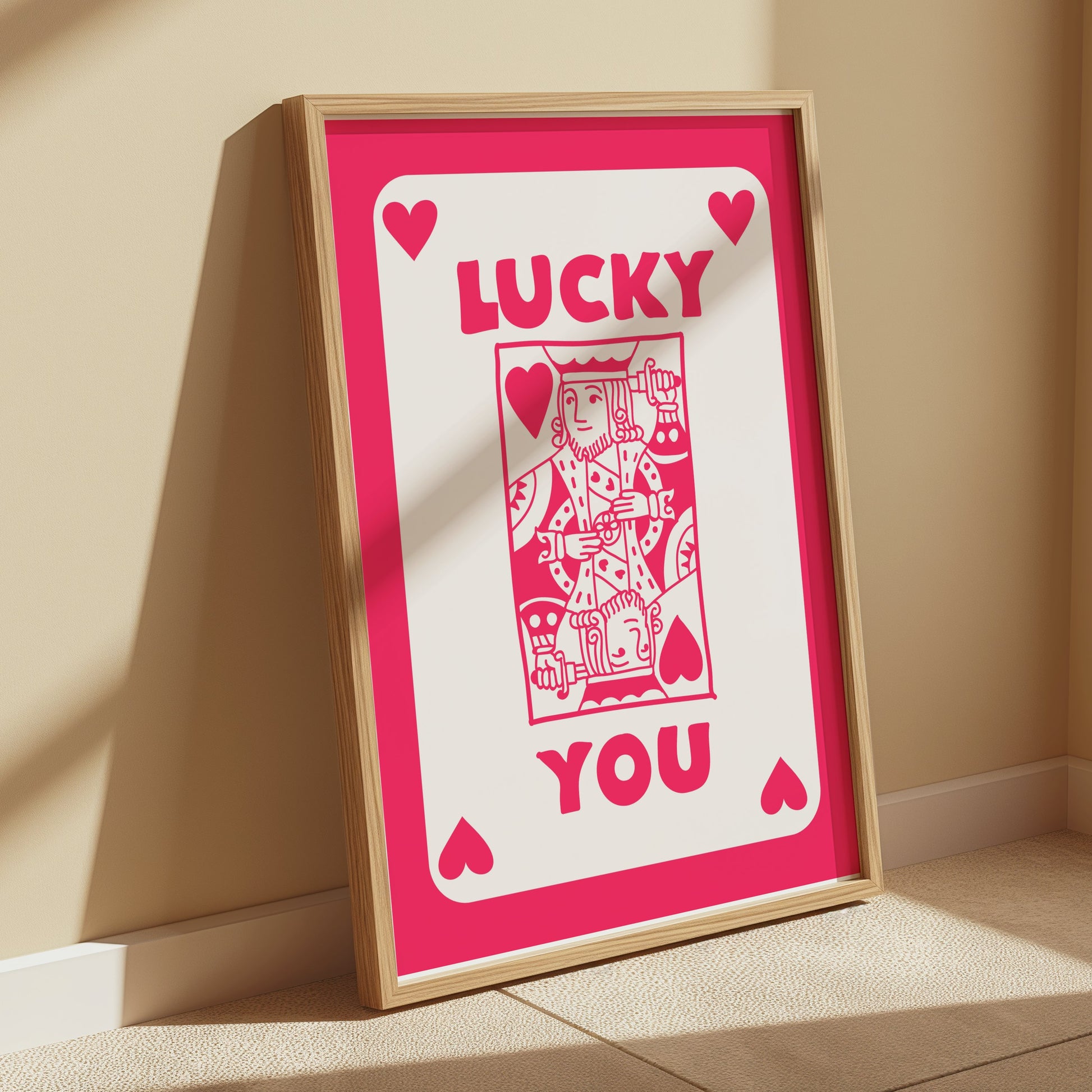 Premium Poster of Lucky You King of Hearts Playing Card Themed Posters